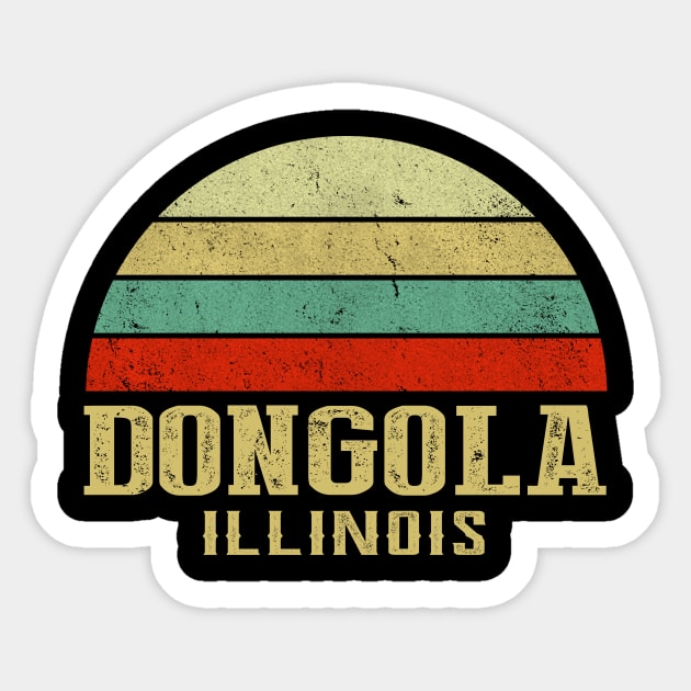 ILLINOIS - Vintage Retro Sunset DONGOLA, IL Shirt Sticker by LIPTIN